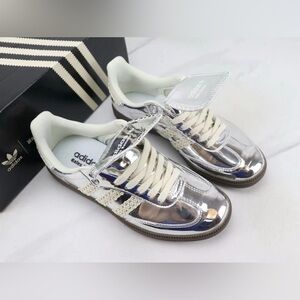 Adidas Wales Bonner Metallic Silver Sneakers